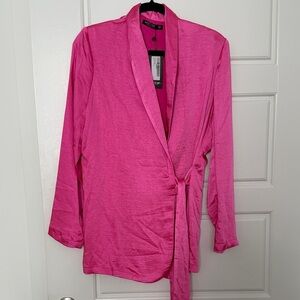 Nasty Gal Satin Draped blazer